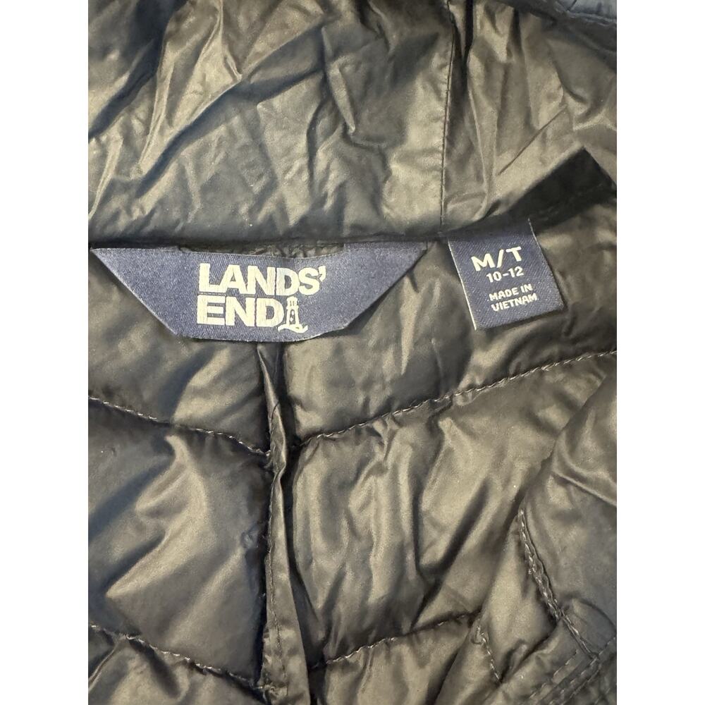 Lands’ End Wanderweight Down Jacket Black Packable Winter Down Women's Medium - Picture 3 of 8